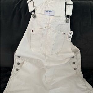 Old Navy White Denim Overalls shorts